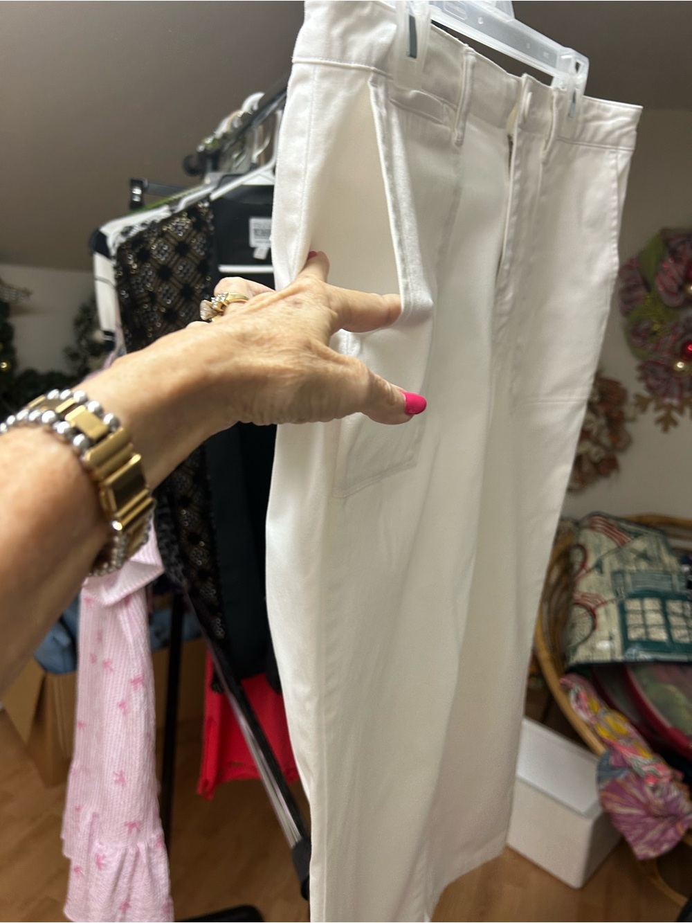 Sanctuary White High-Rise Cropped Utility Pants Size 29 - Picture 2 of 5